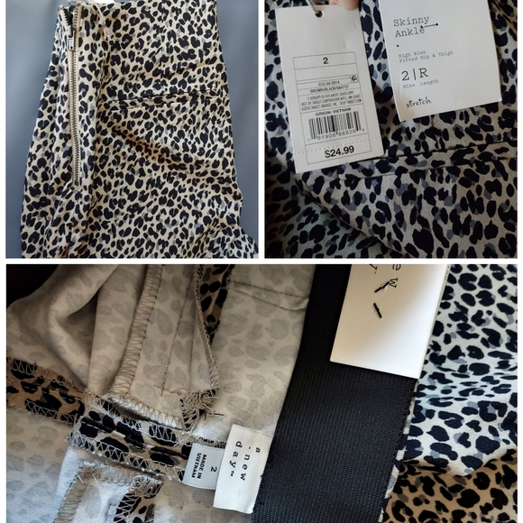 A New Day Leopard,Animal print High rise Skinny leg Cropped Ankle Flat front 2 - Picture 4 of 6